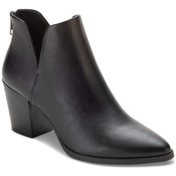 SUN STONE Womens Eliza Faux Leather Ankle Boots Black 10 Wide (C,D,W) - Picture 1 of 1